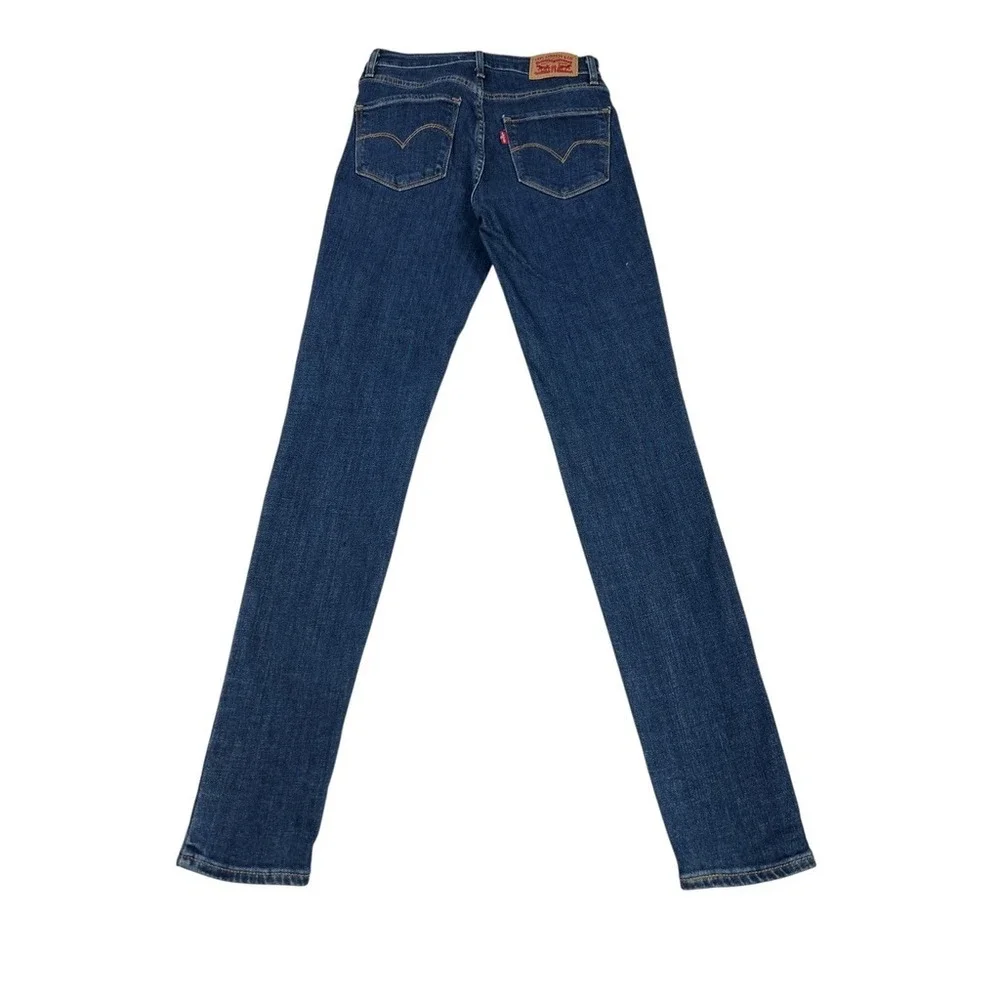 Levis 721 High Rise Skinny Jeans Womens 24 Dark Wash Stretch Denim‎